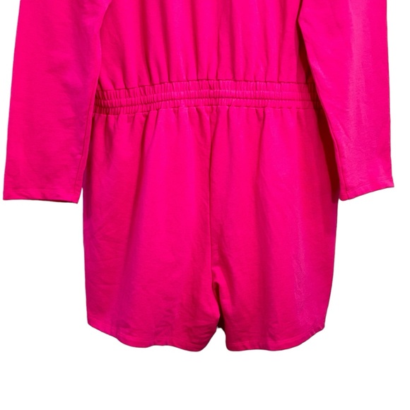 NY&C Bright Pink Long Sleeve Heavyweight Stretch Waist Romper Womens Size XL NWT - Picture 11 of 13